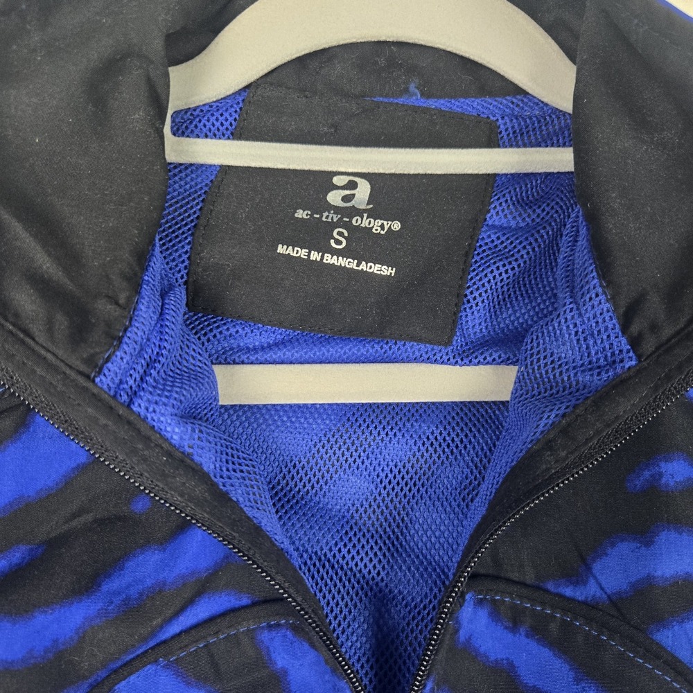 Activology Blue and Black‎ Zebra Print Jacket Size Small Zipper - Picture 7 of 10